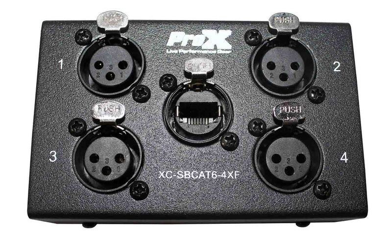 Prox XC-SBCAT6-4XF 4 Channel XLR-F CAT6 Audio and DMX Portable Snake Box by ProX Cases