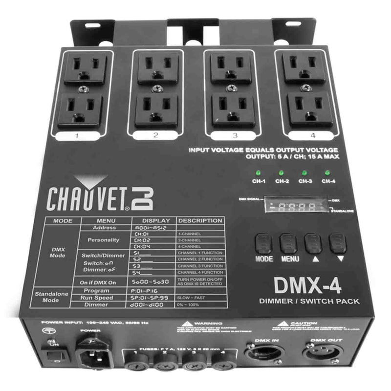 Chauvet DJ DMX-4 Dimmer/Relay Pack | LED Light Controllers - Hollywood DJ
