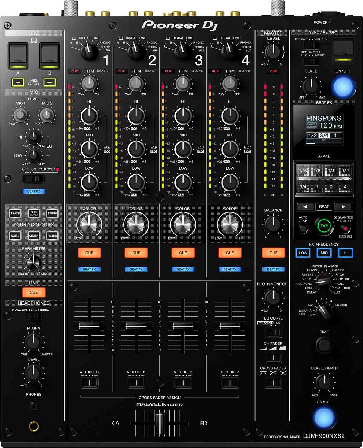 Pioneer DJ DJM-900NXS2 4-Channel Professional DJ Mixer - Black - Hollywood DJ