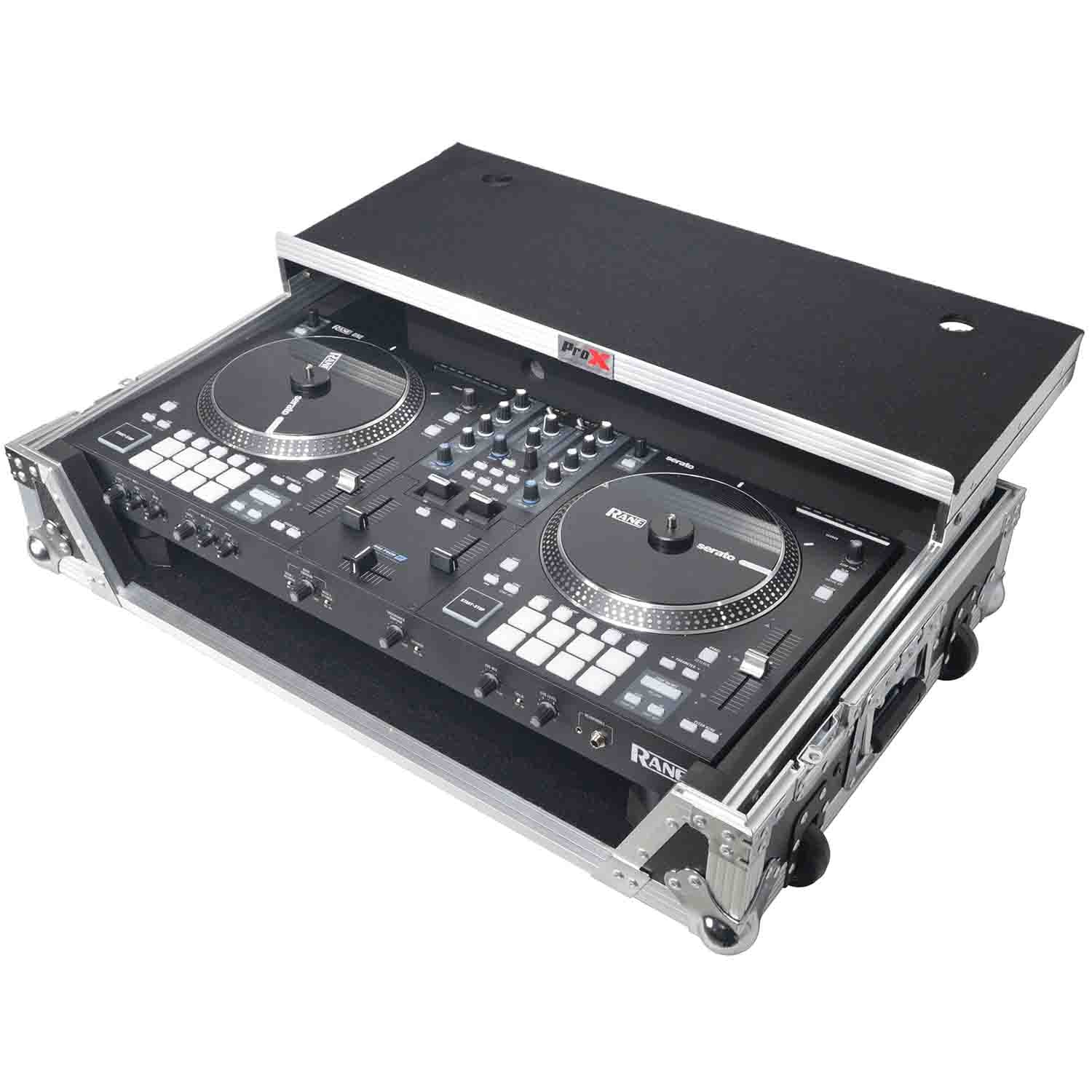 ProX XS-RANEONE WLT DJ Flight Case for RANE ONE DJ Controller with Sliding Laptop Shelf, 1U Rack, and Wheels - Hollywood DJ