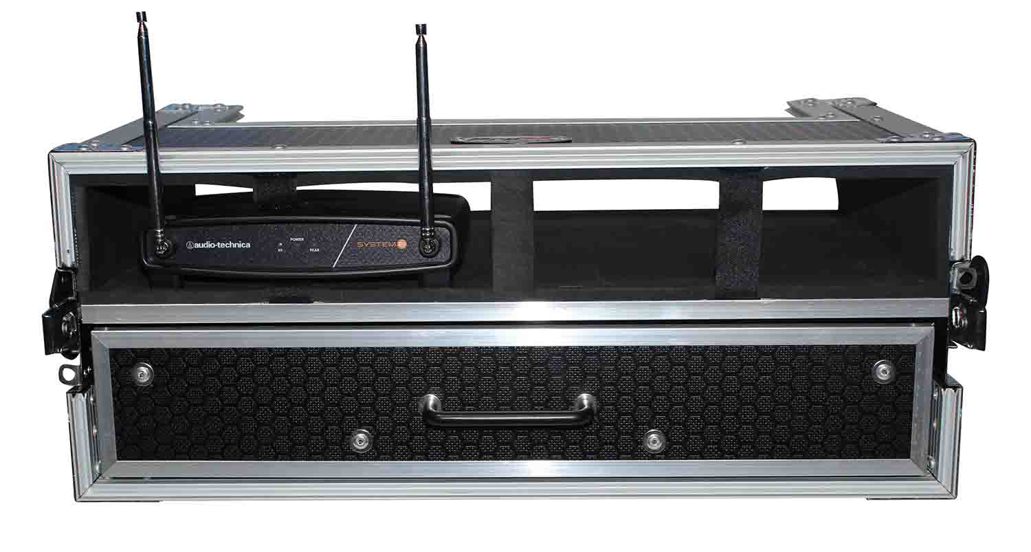 ProX XS-2WM2DR Wireless Microphone Case 2 Capacity Handheld Mic Storage with 1 Drawer - Hollywood DJ