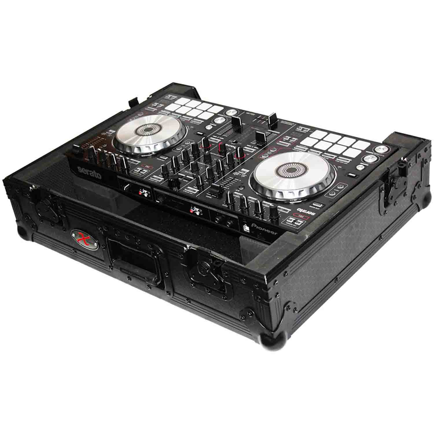 ProX XS-G4VBL DJ Flight Case for Gemini G4V 4 Channel DJ Controller - Black on Black - Hollywood DJ