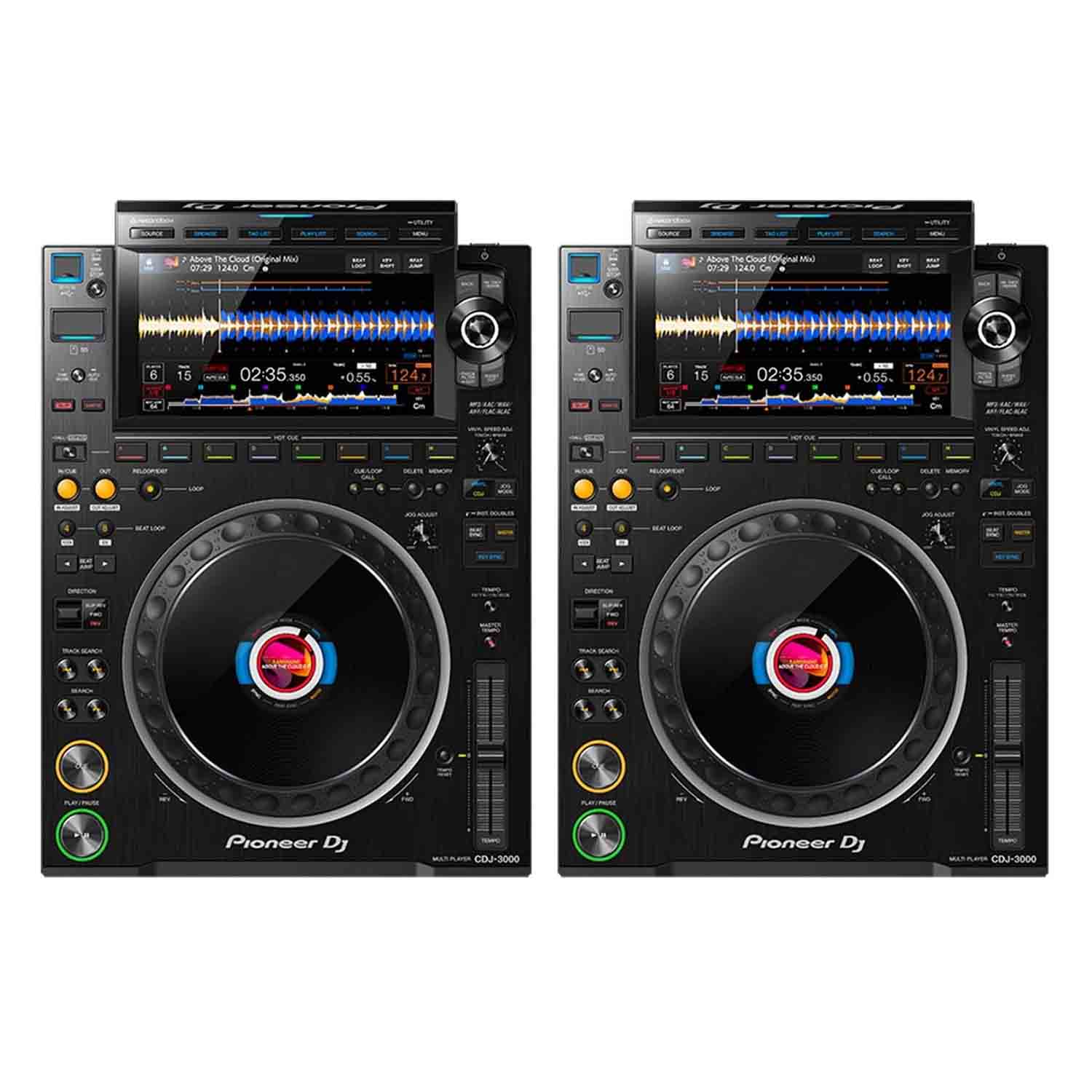 CDJ3000 Club DJ Package with DJM-900NXS2, QSC Speakers, Pro Case, Speaker Stands and Accessories - Black - Hollywood DJ