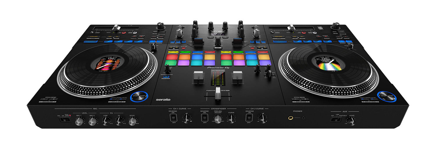 Open Box: Pioneer DDJ-REV7 Scratch Style 2-Channel Professional DJ Controller for Serato DJ Pro - Black - Hollywood DJ