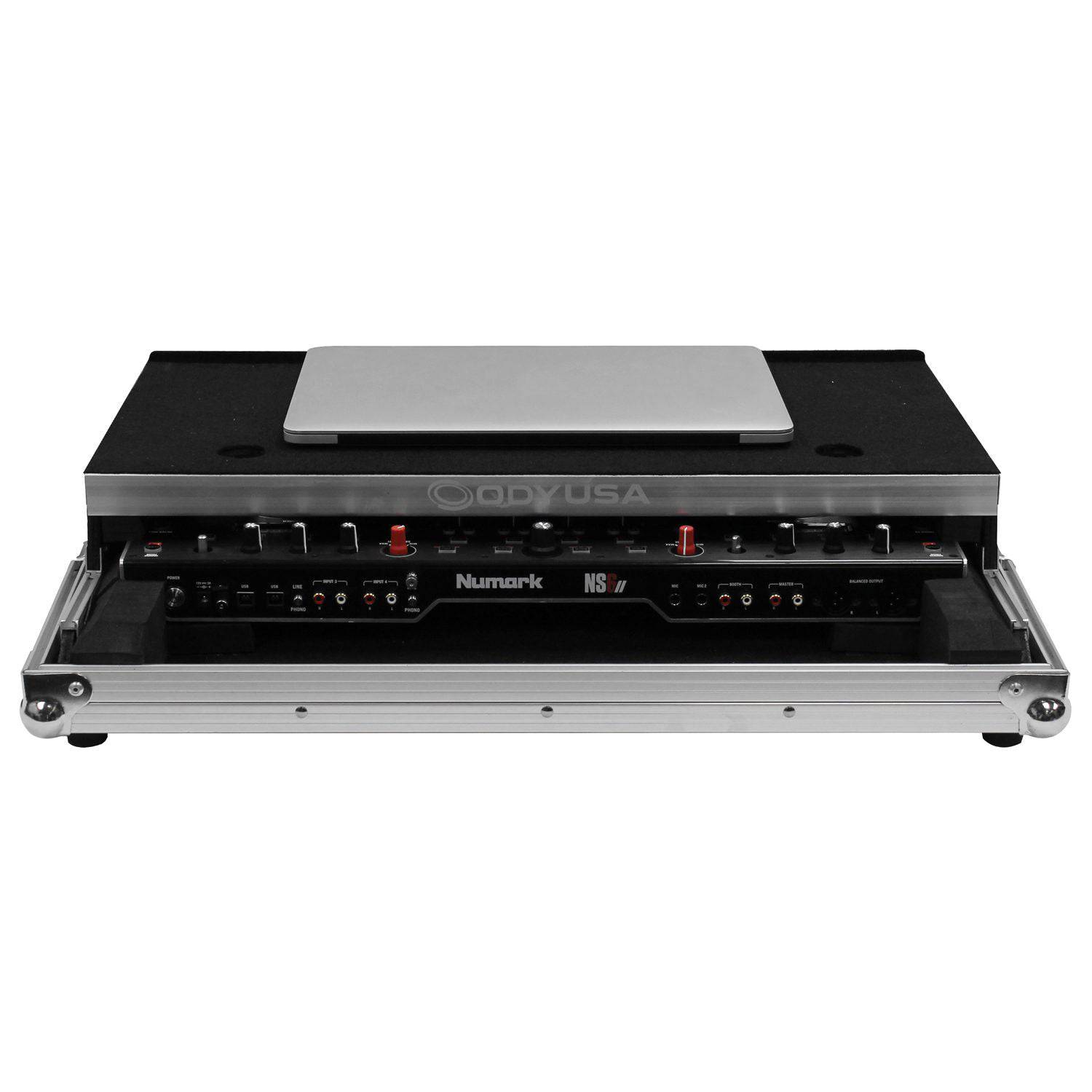 Odyssey FRGSNS6II, Low Profile Numark NS6II Case with Glide Platform - Hollywood DJ