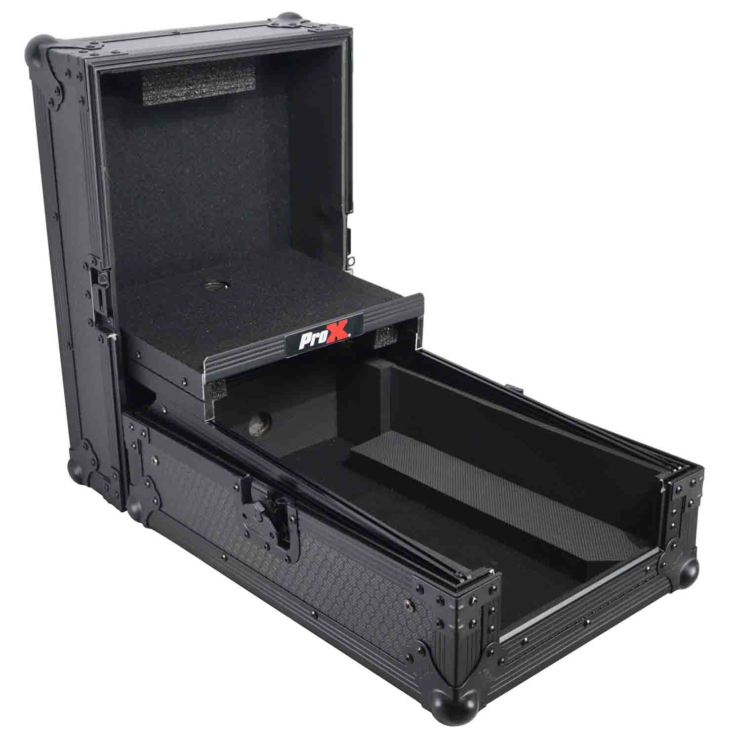 ProX XS-DJMS7LTBL Flight Case for Pioneer DJM-S7 Mixer with Sliding Laptop Shelf - Black on Black - Hollywood DJ