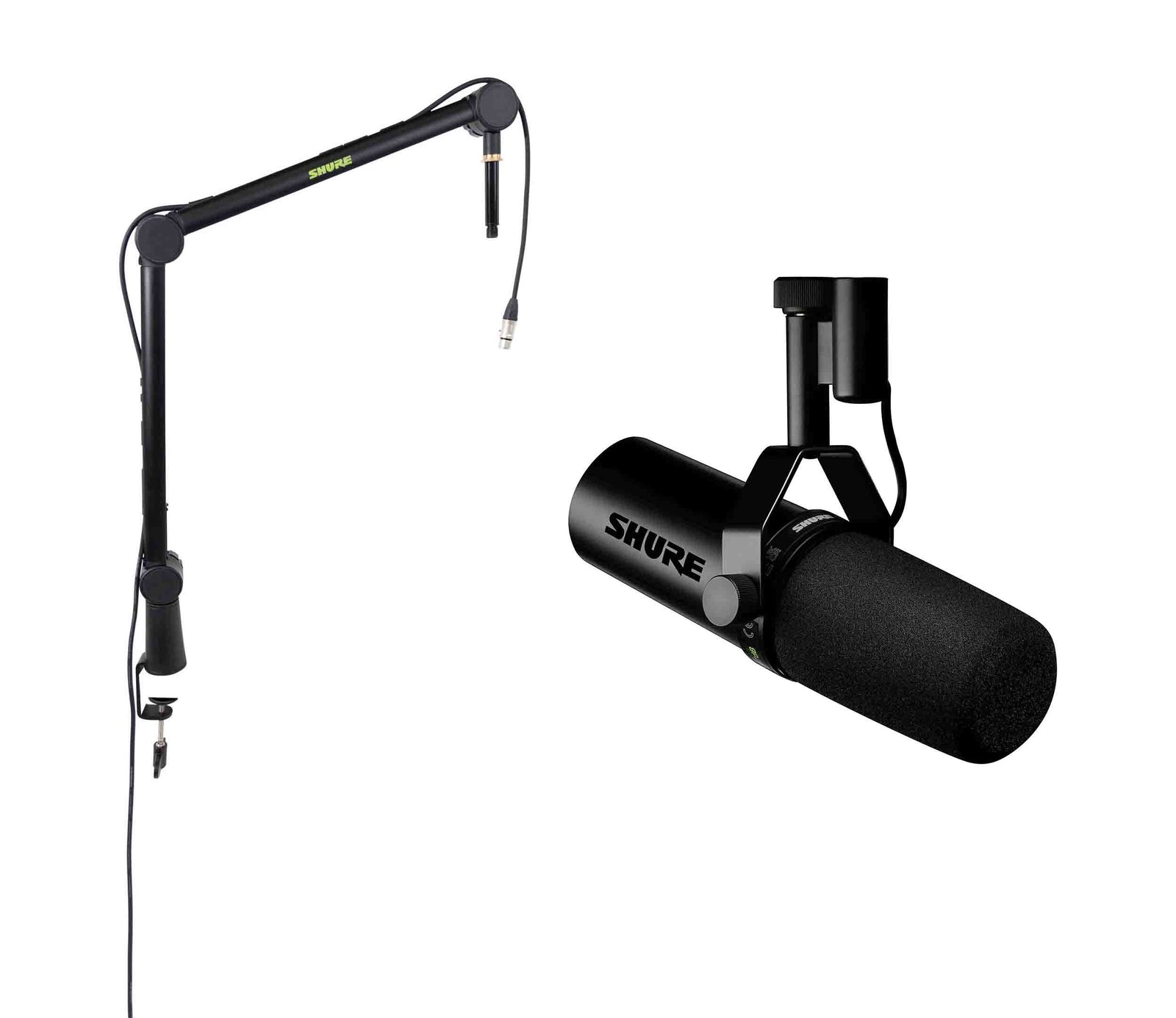 Shure SM7DB Podcast Setup Mic with Boom Stand and 15' XLR - Hollywood DJ
