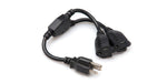 Hosa YAC-407, Dual NEMA 5-15R to NEMA 5-15P Power Extension Y Cable, 1.5 Feet - Hollywood DJ