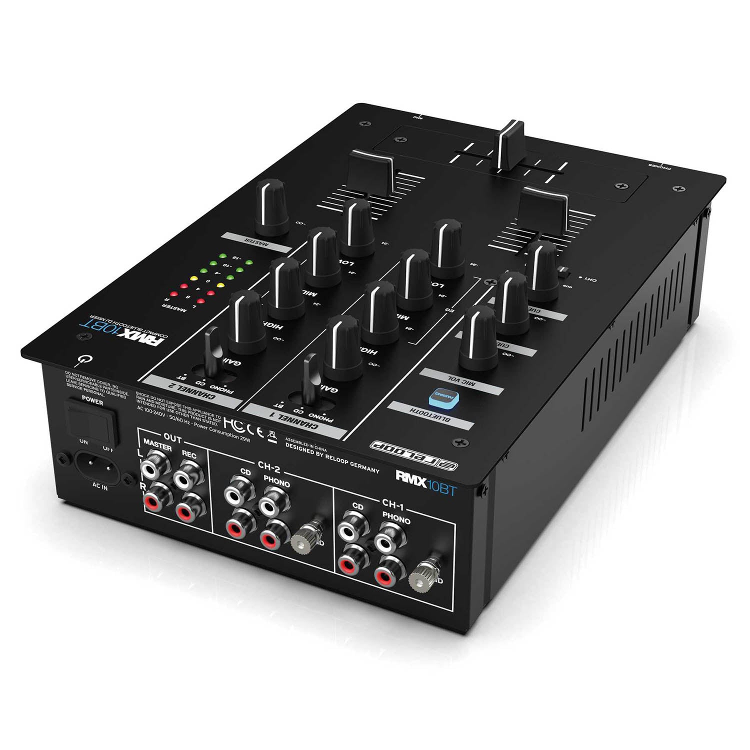 Reloop RMX-10-BT 2-Channel Bluetooth Dj Mixer In Compact Design - Hollywood DJ