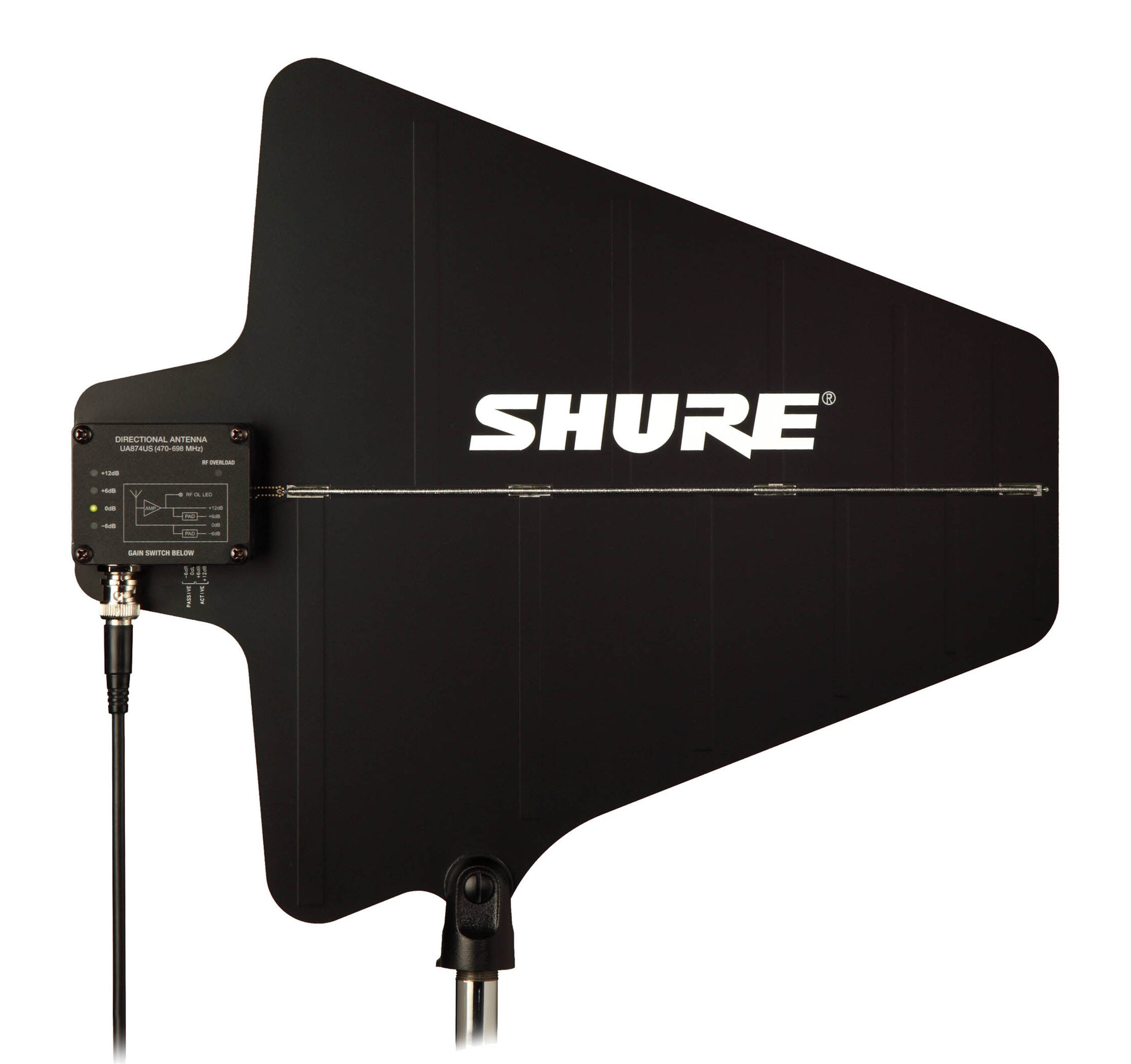 Shure UA874WB, Wideband Active Directional Antenna - 470 to 900 MHz by Shure