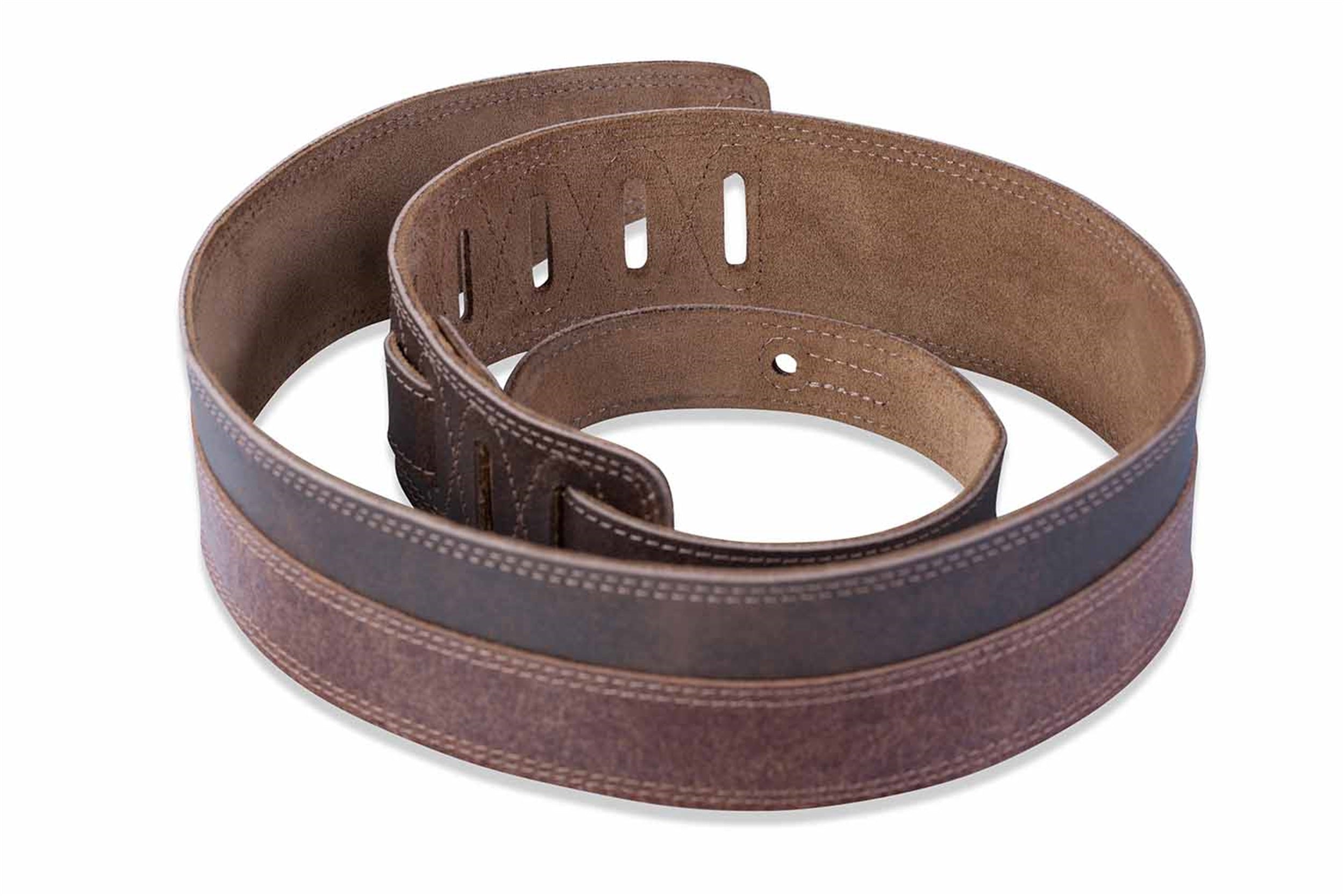 Levy's Leathers PMD4BU-DBR 2.5″ Suede Leather Guitar Strap - Brown - Hollywood DJ