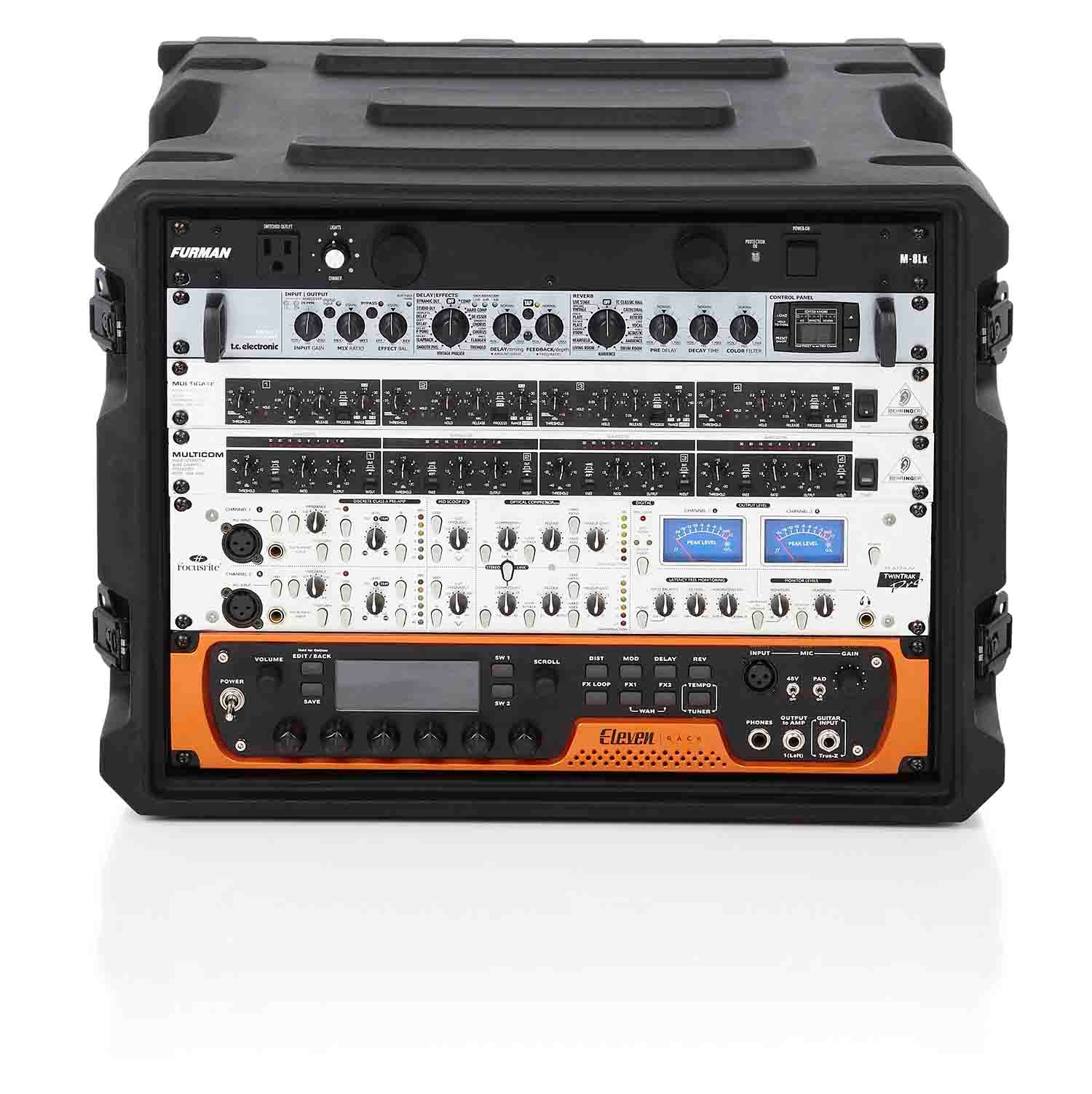 Gator Cases G-PRO-8U-19, 8U Deep Molded Audio Rack Case - 19 Inch - Hollywood DJ