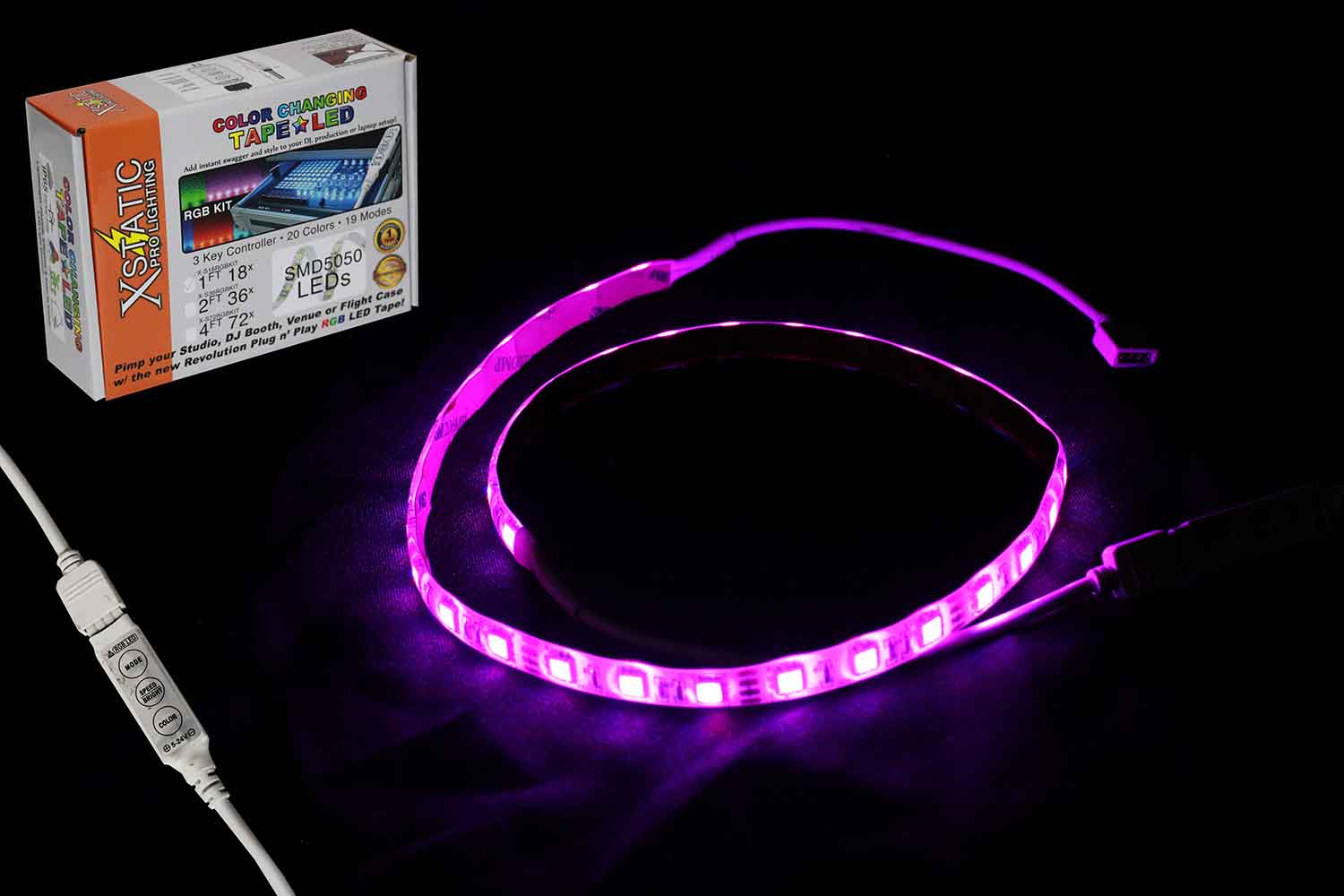 ProX X-S72RGBKIT Xstatic RGB 48" LED Strip Kit with Remote Control and Power Supply - Hollywood DJ