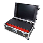 ProX XZF-DJCTRBCASE Control Tower DJ Booth with Laptop Arm and Road Cases for Pioneer XDJ-XZ, DDJ-1000 SRT, RANE ONE, and SX3 - Red Black Finish - Hollywood DJ