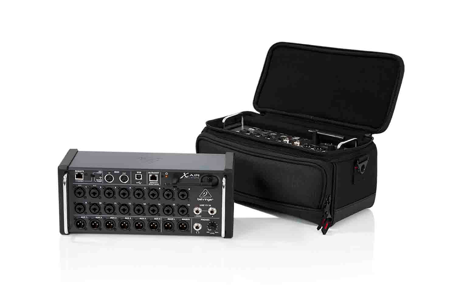 Gator Cases G-MIXERBAG-1306 Padded Carry DJ Bag for Midas MR12, MR18, and Behringer X Air Series Mixers - Hollywood DJ