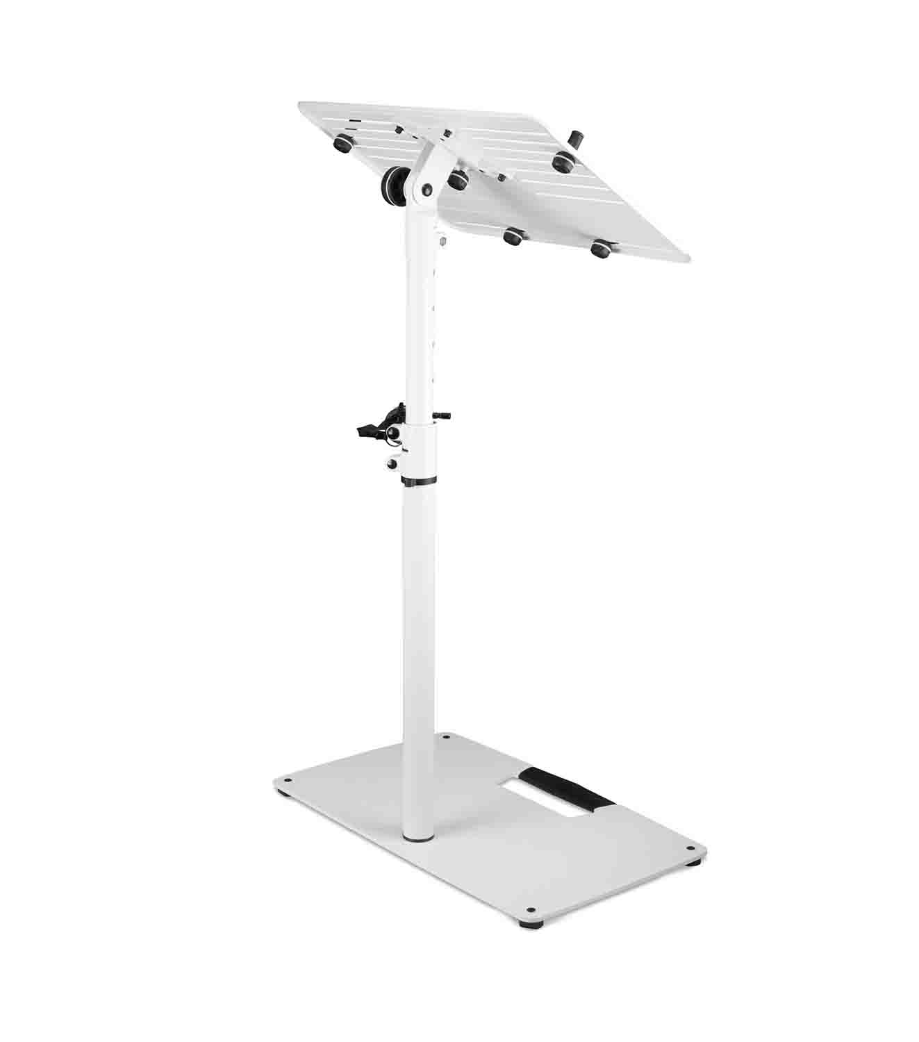 B-Stock: Gravity LTS T 02 W, Universal Laptop Stand with Adjustable Holding Pins and Steel Base - White - Hollywood DJ