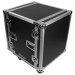 Odyssey FZS12W, 12U Shock Mount Rack Flight Case With Wheels - Hollywood DJ