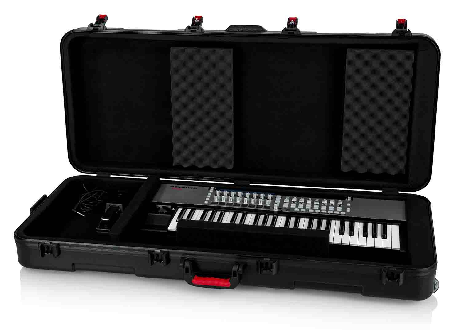 Gator Cases GTSA-KEY61 Keyboard Case for 61-note Keyboards with Wheels - Hollywood DJ