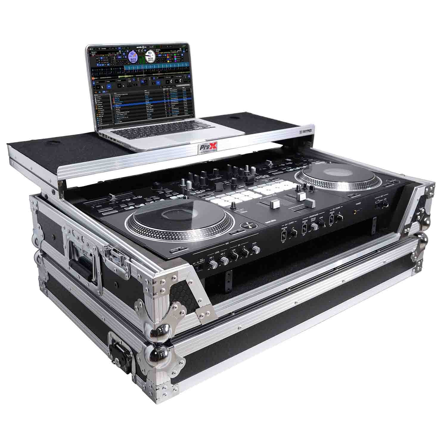 ProX XS-DDJREV7WLT DJ Flight Case for Pioneer DDJ-REV7 DJ Controller with Sliding Laptop Shelf and Wheels - Hollywood DJ