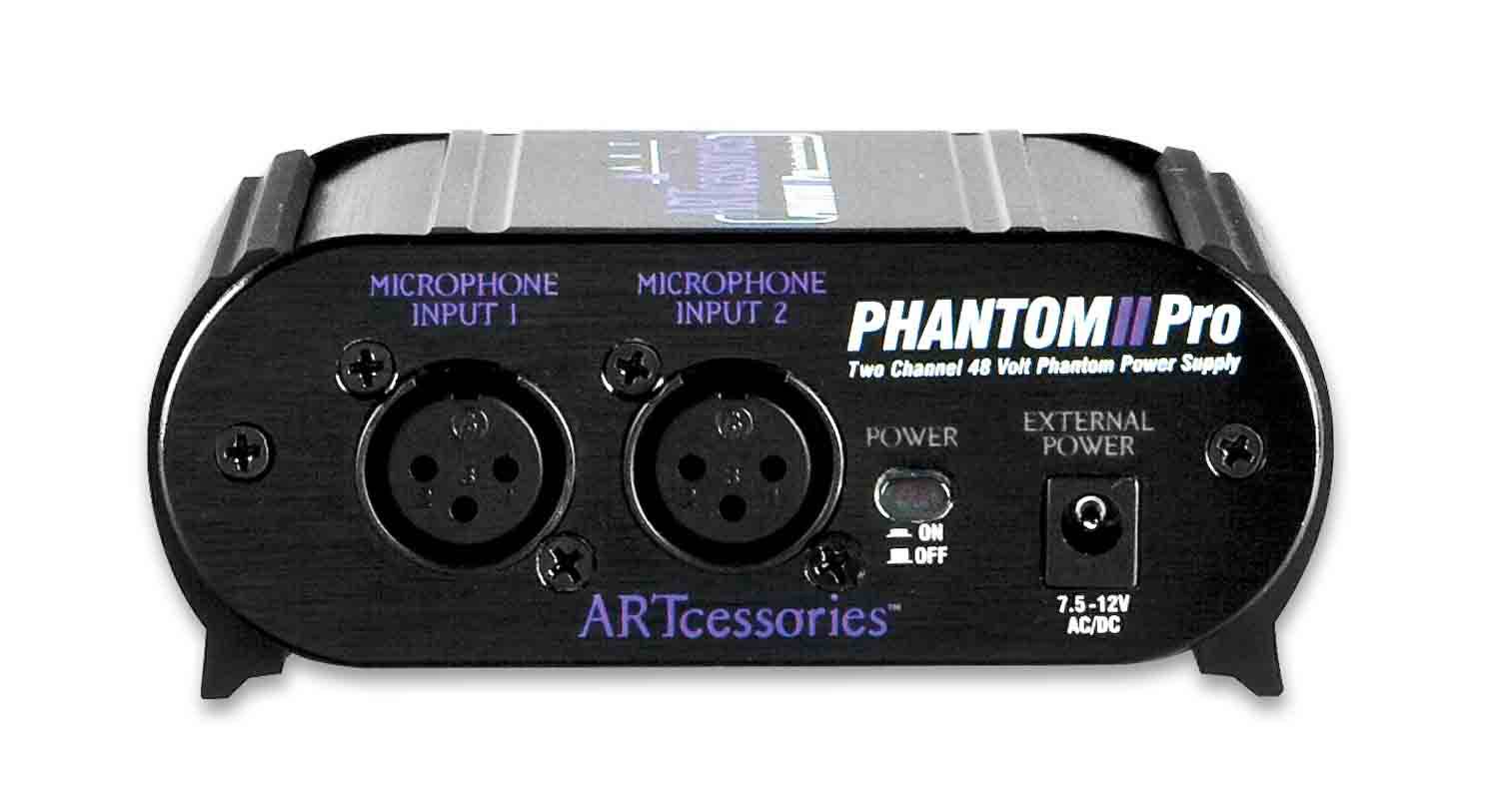 Art Phantom II Pro Dual Channel Phantom Power Supply - Hollywood DJ