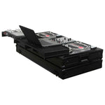 Odyssey FZGSPBM10WBL Universal DJ Flight Coffin Case for 10″ Format DJ Mixer and Two Battle Position Turntables - Black - Hollywood DJ