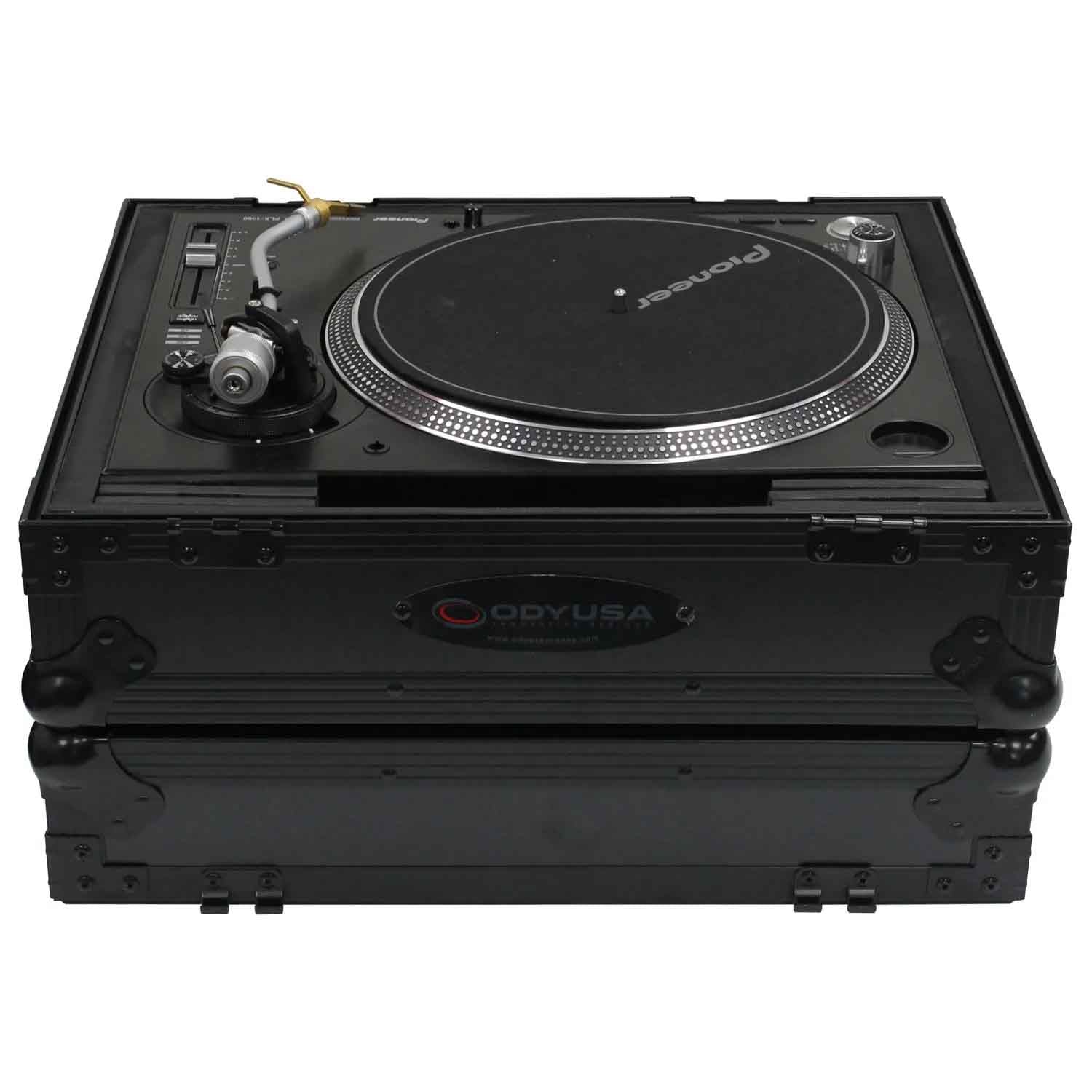 Odyssey FZ1200BL, Universal Black Turntable Flight Case - Hollywood DJ