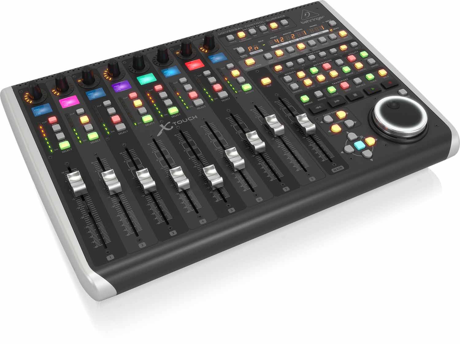 Behringer X-TOUCH, Universal Control Surface With 9 Touch-Sensitive Motor Faders, LCD Scribble Strips And Ethernet/USB/MIDI Interface - Hollywood DJ