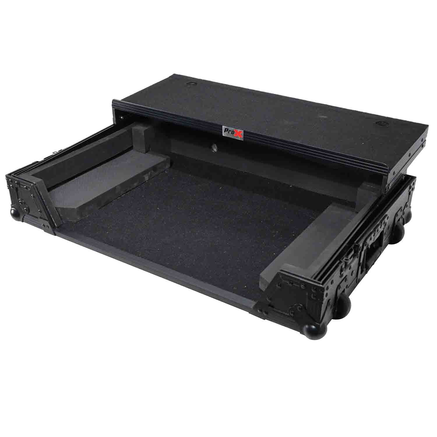 B-Stock: ProX XS-DDJREV7WLTBL DJ Flight Case for Pioneer DDJ-REV7 Digital Controller with Sliding Laptop Shelf and Wheels - Black Finish - Hollywood DJ