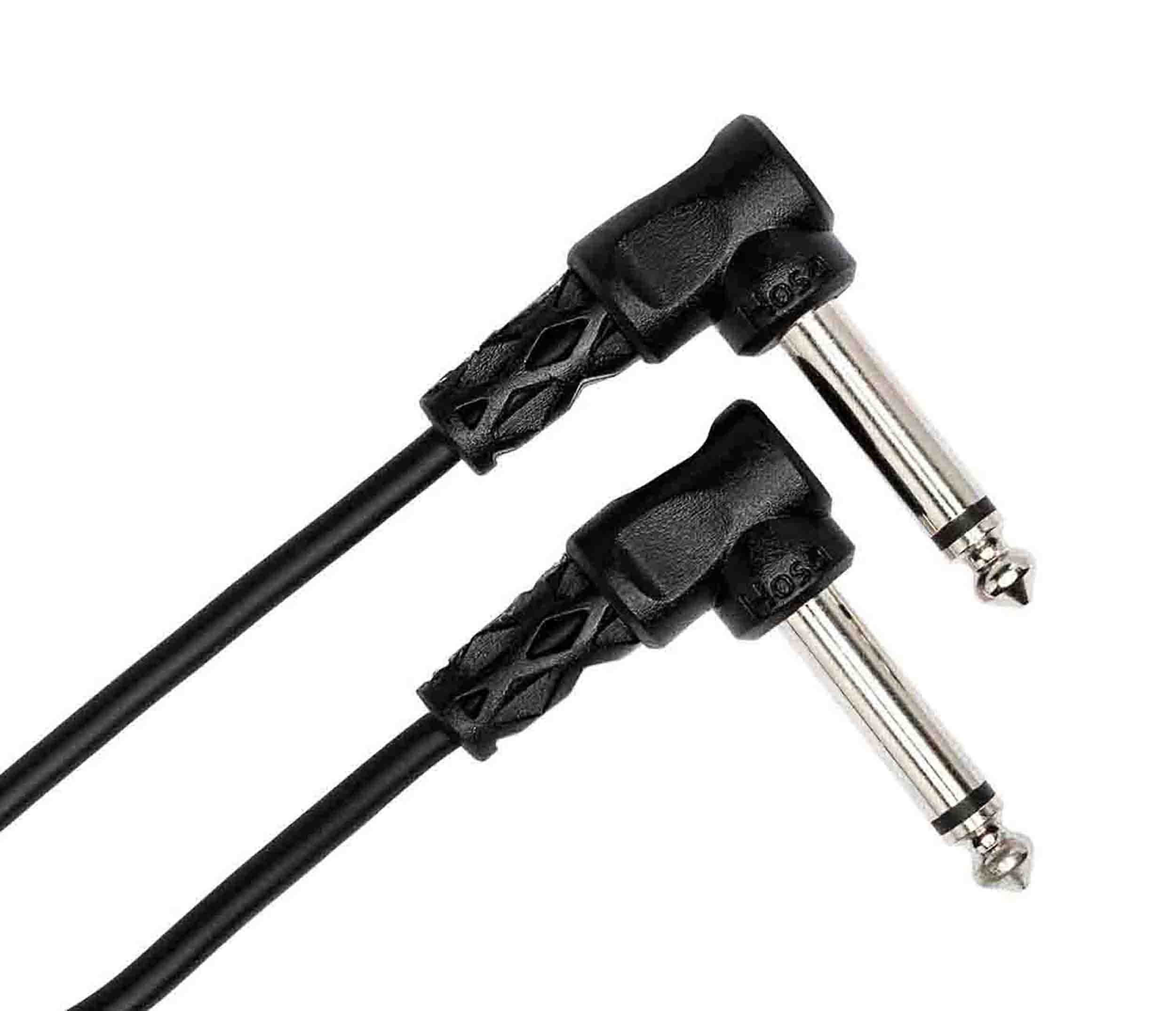 Hosa CFS-106, 6 Inch Molded Right-Angle Guitar Patch Cable - 6 Pack - Hollywood DJ