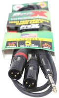 Prox XC-SYXM05 1/4" TRS-M Stereo to Dual XLR3-M High Performance Y Cable - 5 Feet - Hollywood DJ