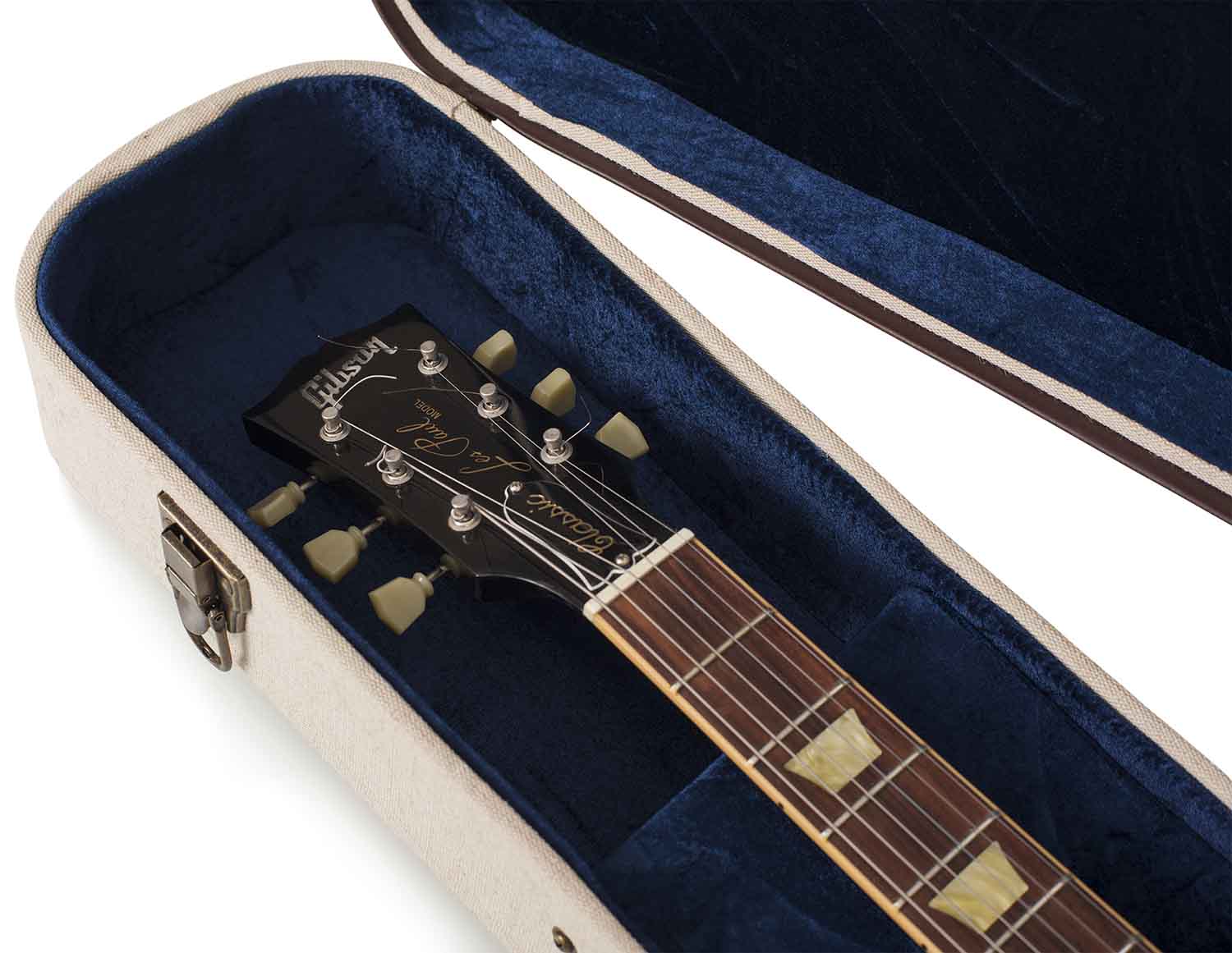 Gator Cases GW-JM LPS Deluxe Wood Case for Les Paul Style Guitars - Journeyman Burlap Exterior - Hollywood DJ