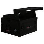 Odyssey FZGS1004BL, 10U Top Slanted 4U Bottom Vertical Pro Combo Rack with Glide Platform - Black - Hollywood DJ