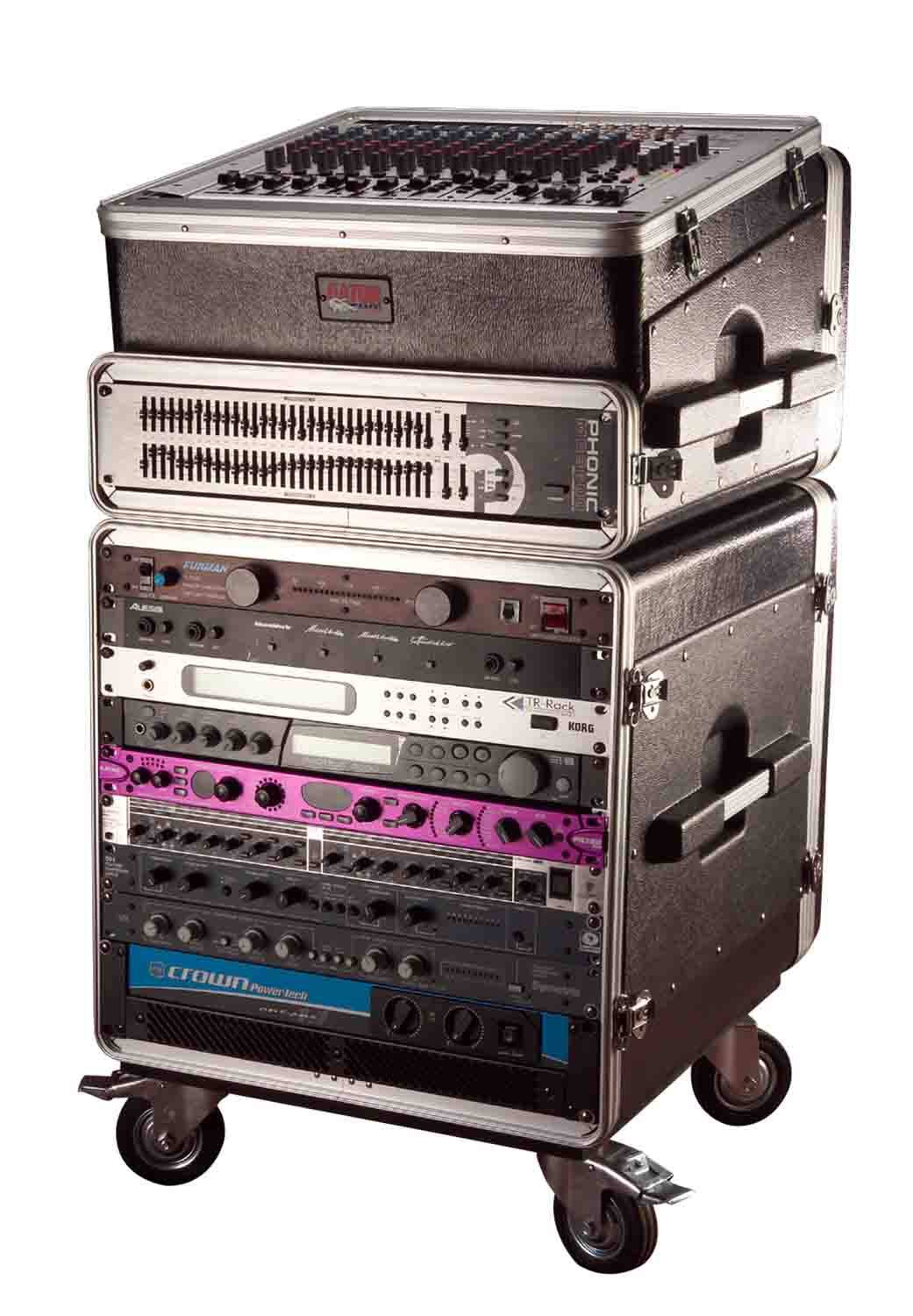 Gator Cases GRC-BASE-10, 10U ATA Molded PE Rack Base with Casters - Hollywood DJ