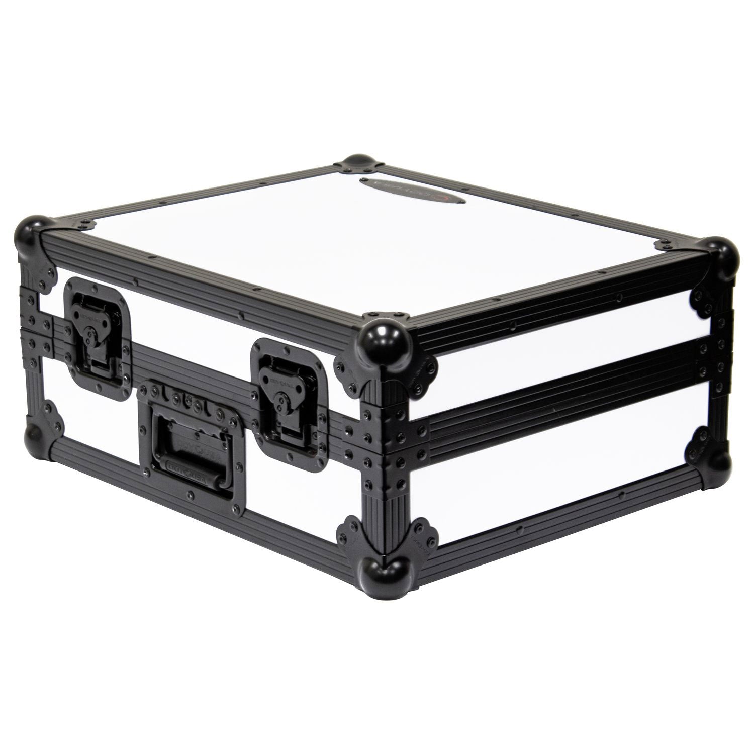 Odyssey FZ1200WTBL Universal Shadow Trim White Flight Case for Turntable - Hollywood DJ