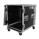 ProX T-12RSS, 12U Space Amp Rack Mount ATA Flight Case 19 Inch Depth W-Casters - Hollywood DJ