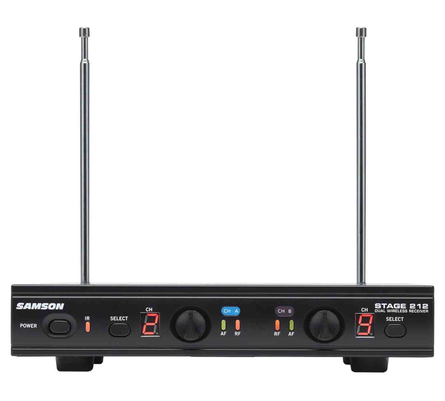 Samson SWS212HH-E, Stage 212 Frequency Agile Dual Channel Handheld VHF Wireless System - 173 to 198 MHz - Hollywood DJ