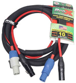ProX XC-PWC14-XLR10 Grey XLR-F Connector to Blue XLR-M Link Cable for Powercon Compatible Devices - 10 Feet - Hollywood DJ