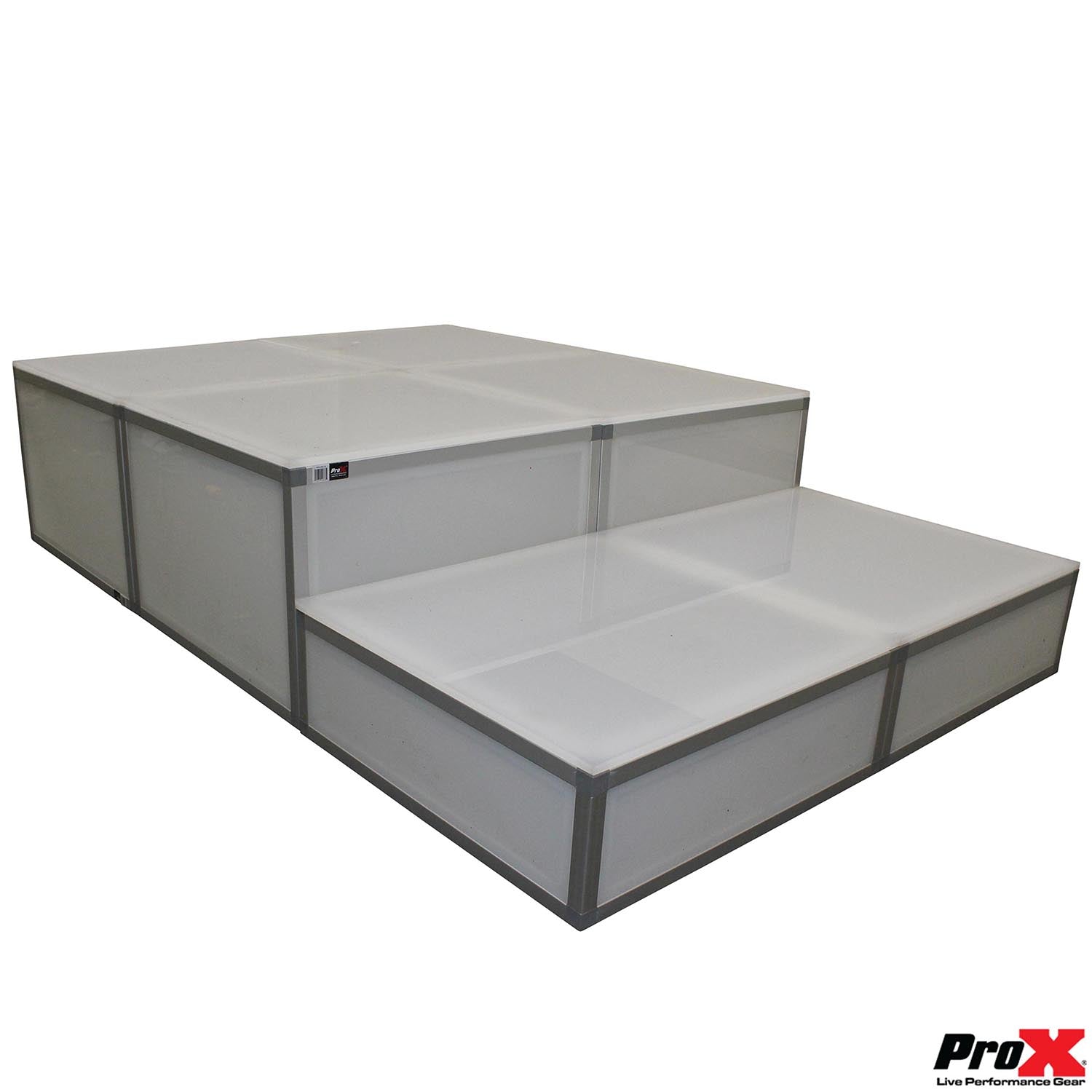 ProX XSA-2X2-8 LUMOStage 8-Inch High Acrylic Platform Riser Section With Clamps And 2 Side Acrylic Covers ProX Cases