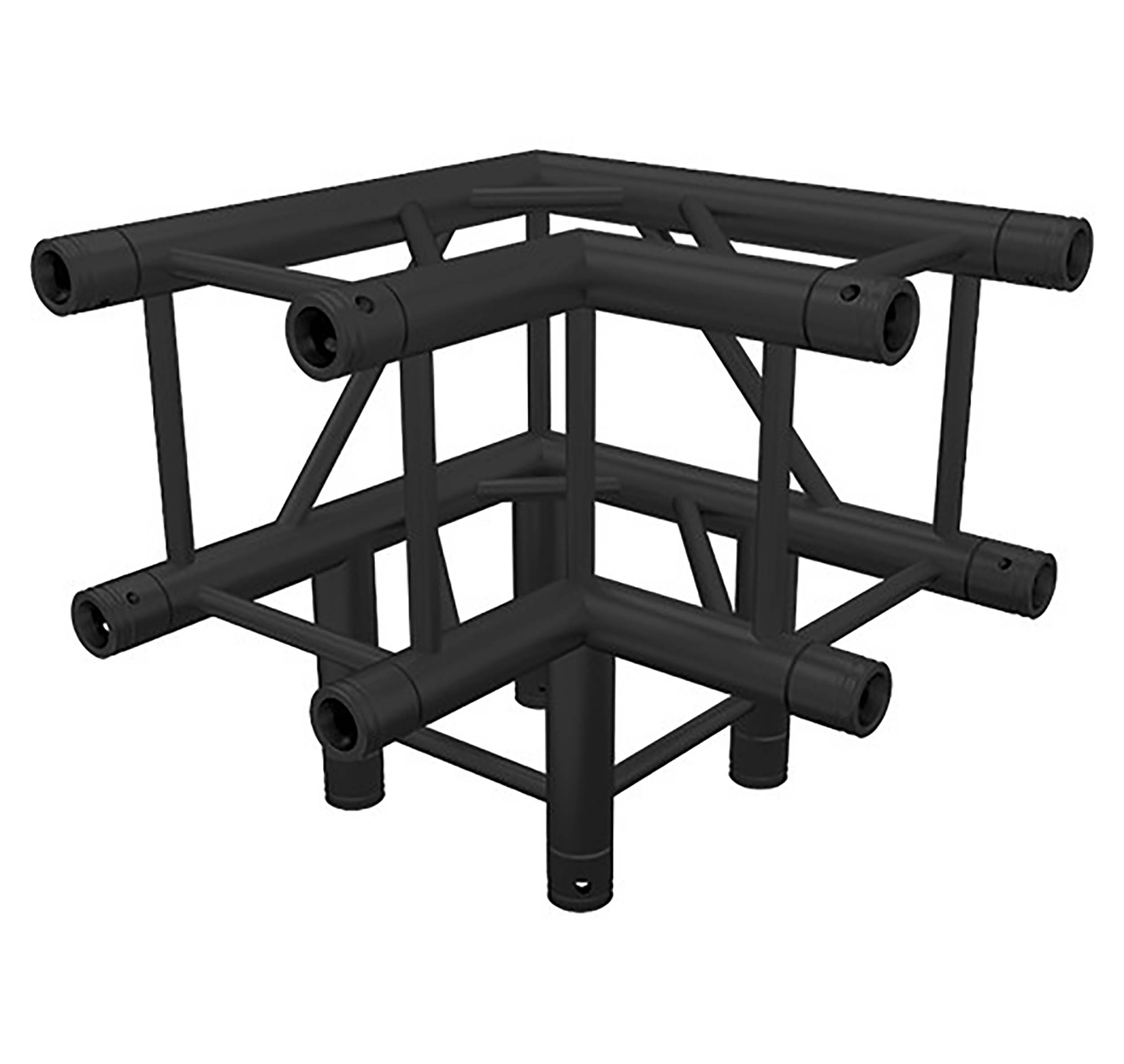 Global Truss SQ-4126 BLK/MTE, Three Way 90 Degree Corner - Black - Hollywood DJ