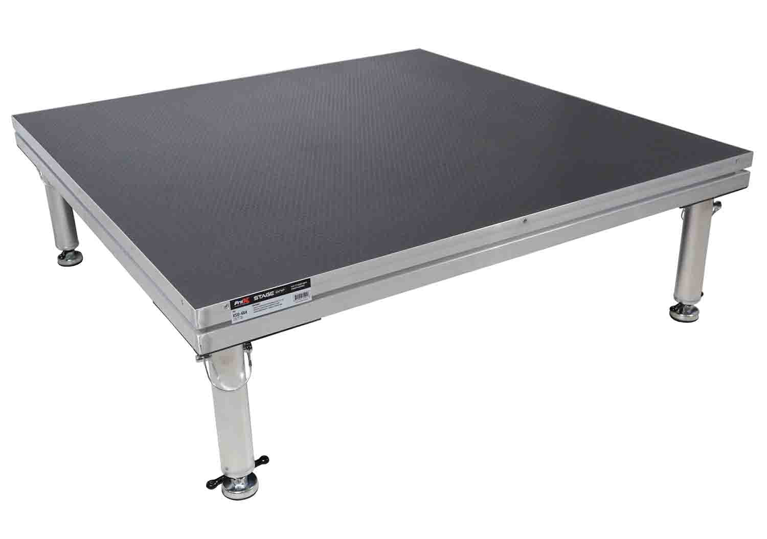 ProX XSU-4X4 Stage One 4' x 4' Ft Stage Deck Incl. 16-22-inch (24-in Extended) Telescoping Legs, and Deck Leveling Clip - Hollywood DJ