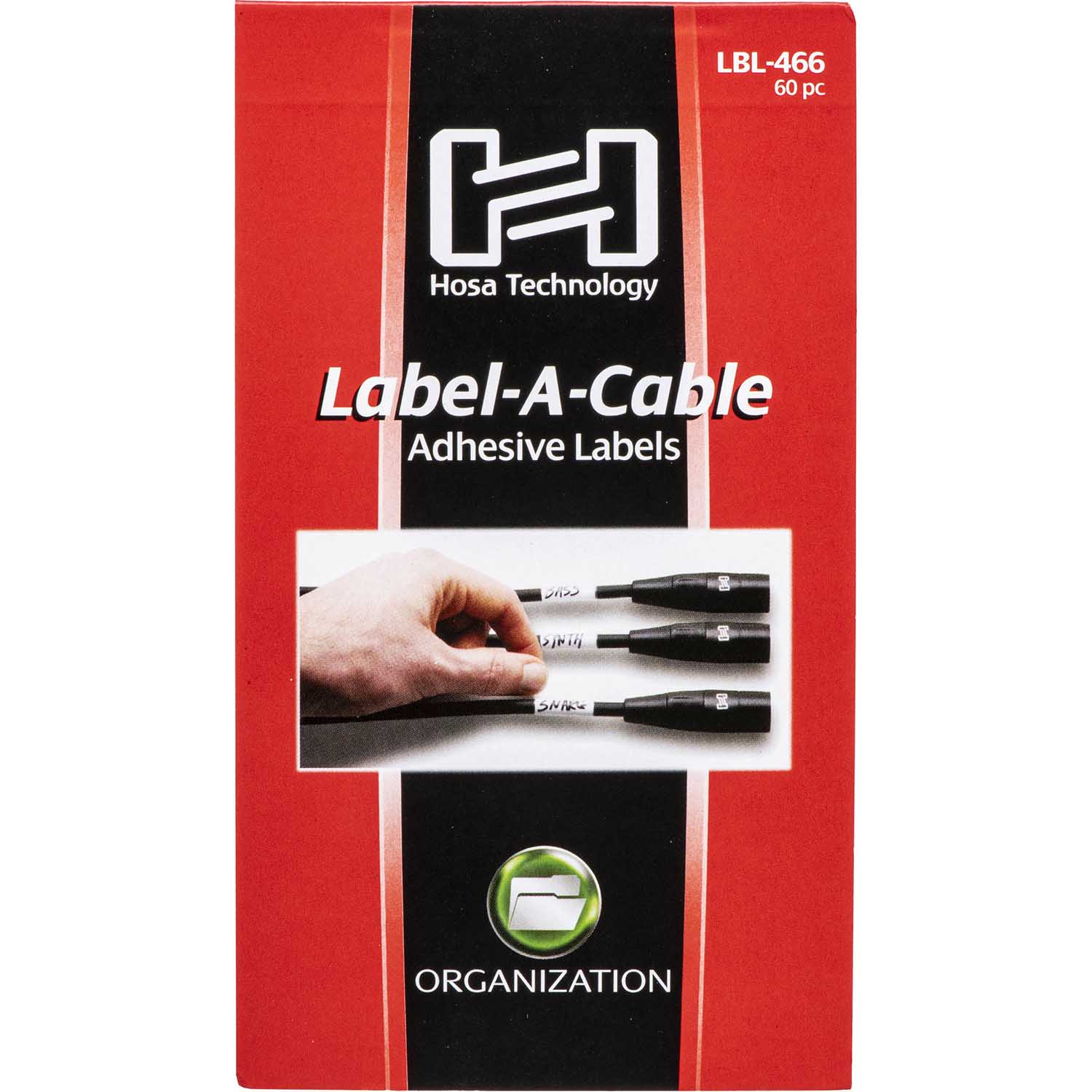 Hosa LBL-466 Peel and Stick Vinyl Cable Labels - 60 Pieces - Hollywood DJ