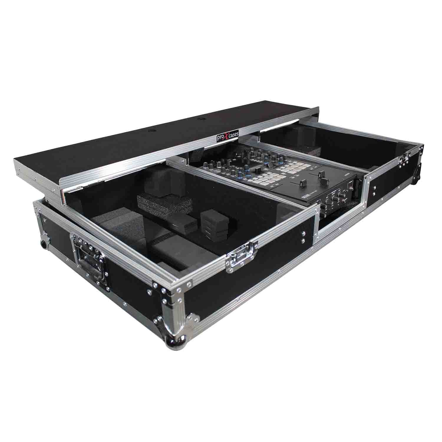 ProX XS-TMC1012-WLTF-BTL DJ Flight Coffin Case For Rane 72 Mixer and 2 Turntables in Battle Mode With Laptop Shelf - Hollywood DJ