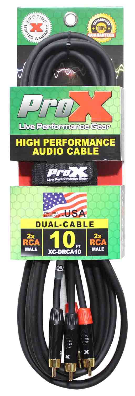 Prox XC-DRCA10 Dual RCA-M to Dual RCA-M High Performance Audio Cable - 10 Feet - Hollywood DJ