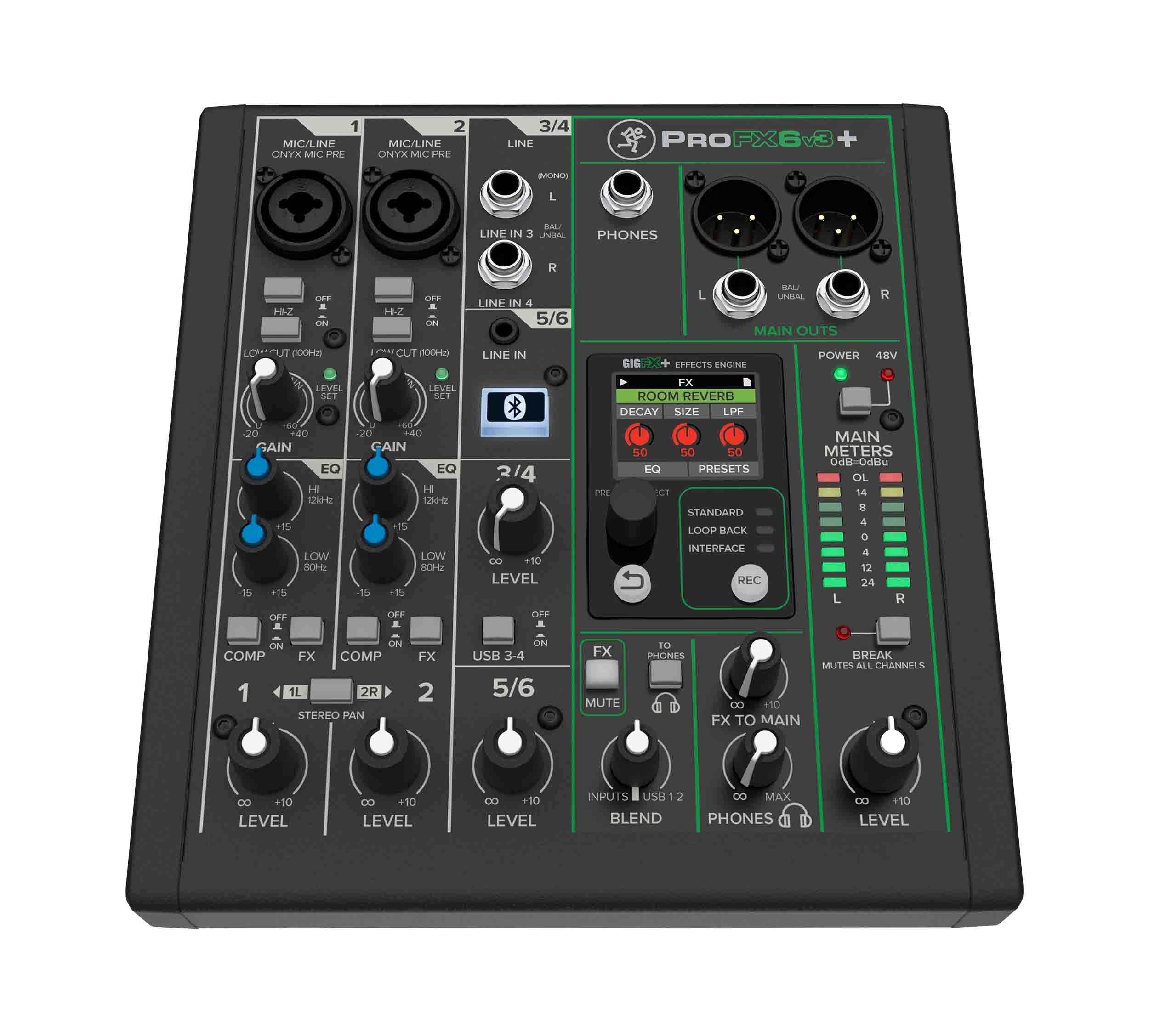 Mackie ProFX6v3+, 6-Channel Analog Mixer with Enhanced FX, USB Recording Modes and Bluetooth Mackie