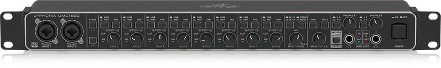 Behringer UMC1820, Audiophile 18x20, 24-Bit/96 Khz USB Audio/MIDI Interface With Midas Mic Preamplifiers - Hollywood DJ