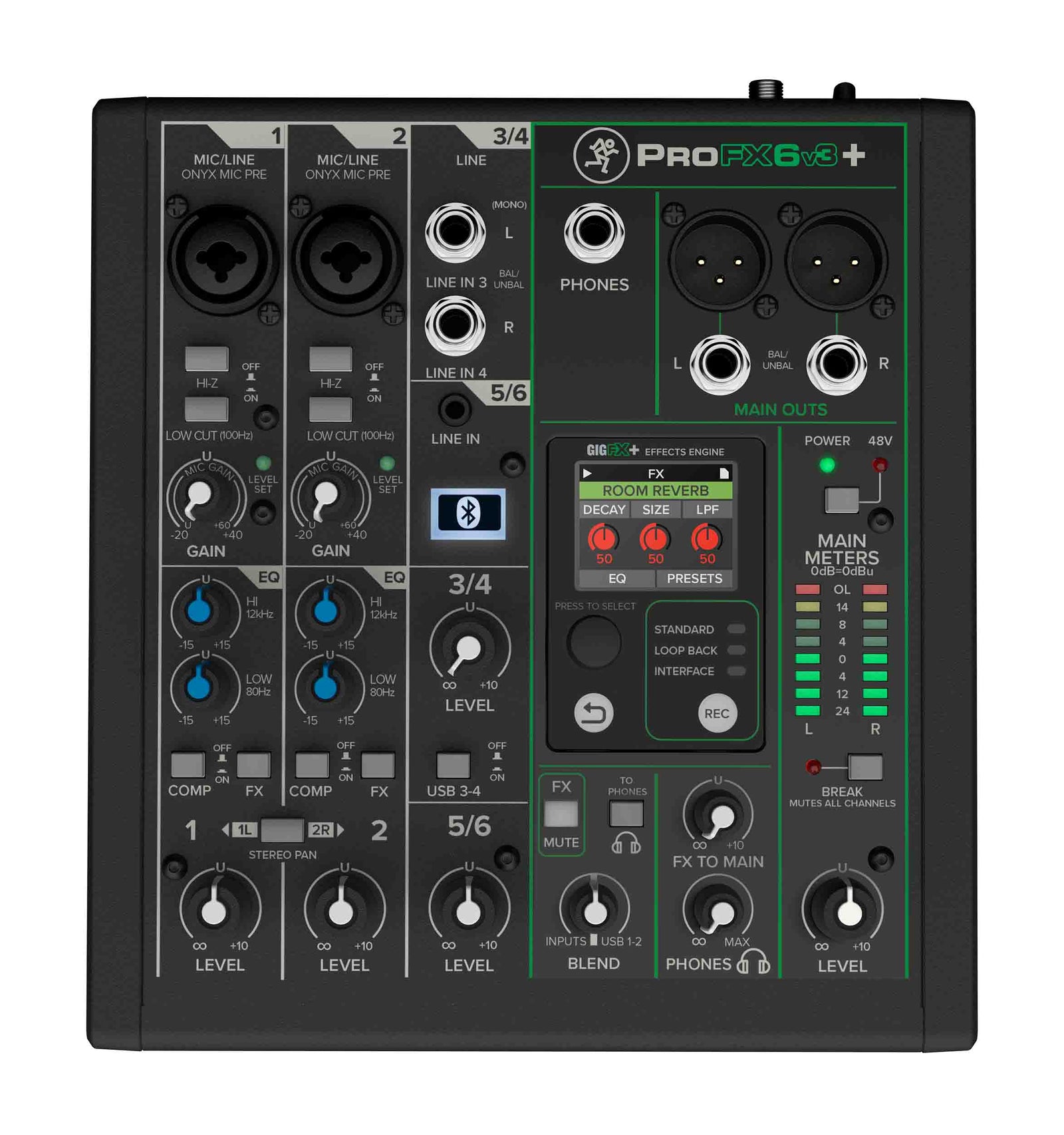 Mackie ProFX6v3+, 6-Channel Analog Mixer with Enhanced FX, USB Recording Modes and Bluetooth Mackie