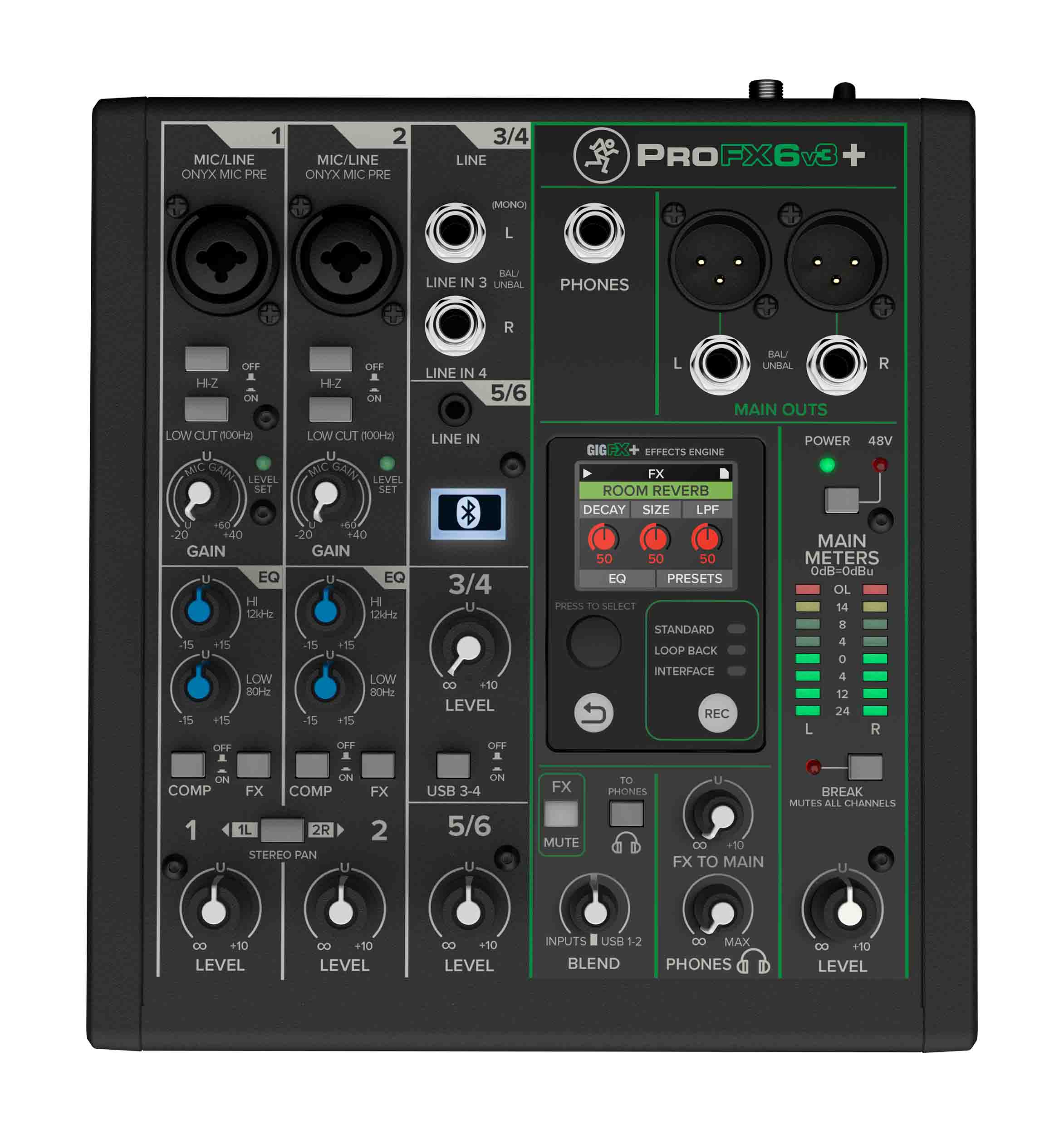 Mackie ProFX6v3+, 6-Channel Analog Mixer with Enhanced FX, USB Recording Modes and Bluetooth Mackie