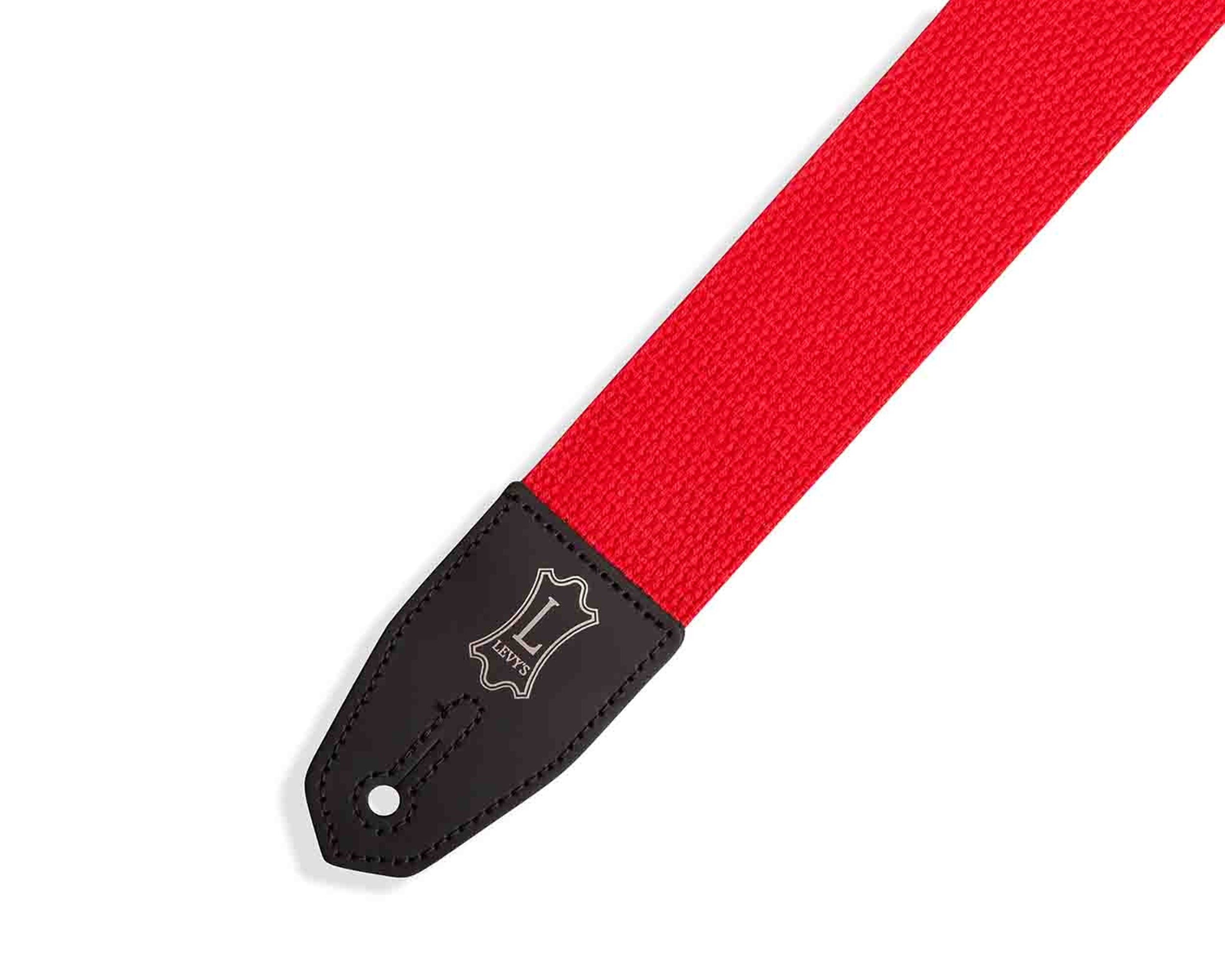 Levy's Leathers MRHC-RED 2” Right Height Cotton Leather Guitar Strap - Red - Hollywood DJ