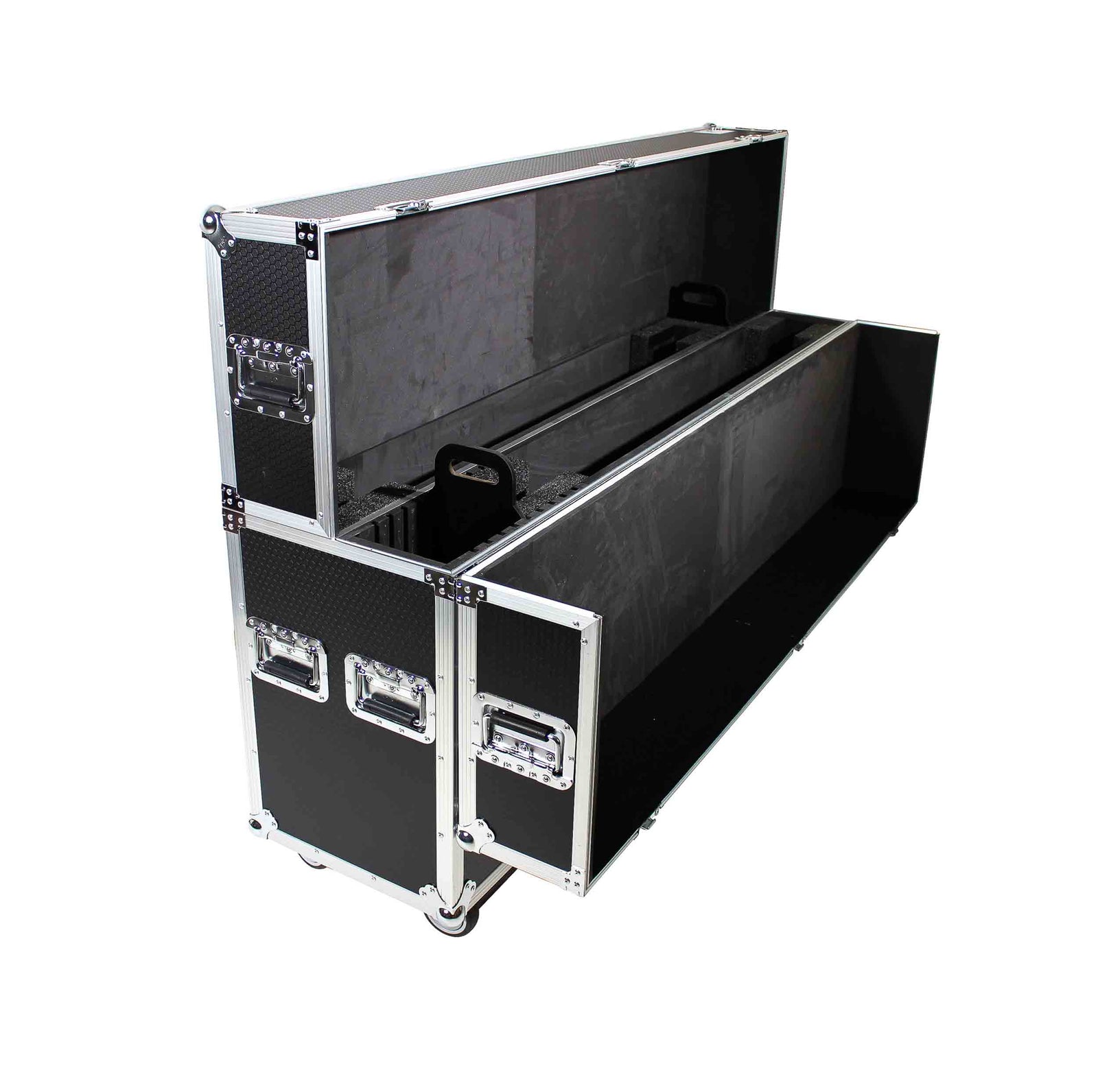ProX XS-LCD8090WX2, Universal Case for Flat Panel Monitor LED LCD TV Dual 80" to 90" Adjustable Flight Case W-4" Casters by ProX