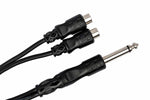 Hosa YPR-103 Y Cable 1/4 in TS to Dual RCAF - Hollywood DJ